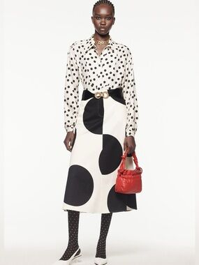 Zara Black Polka-dot Limited Edition Blouse NWT